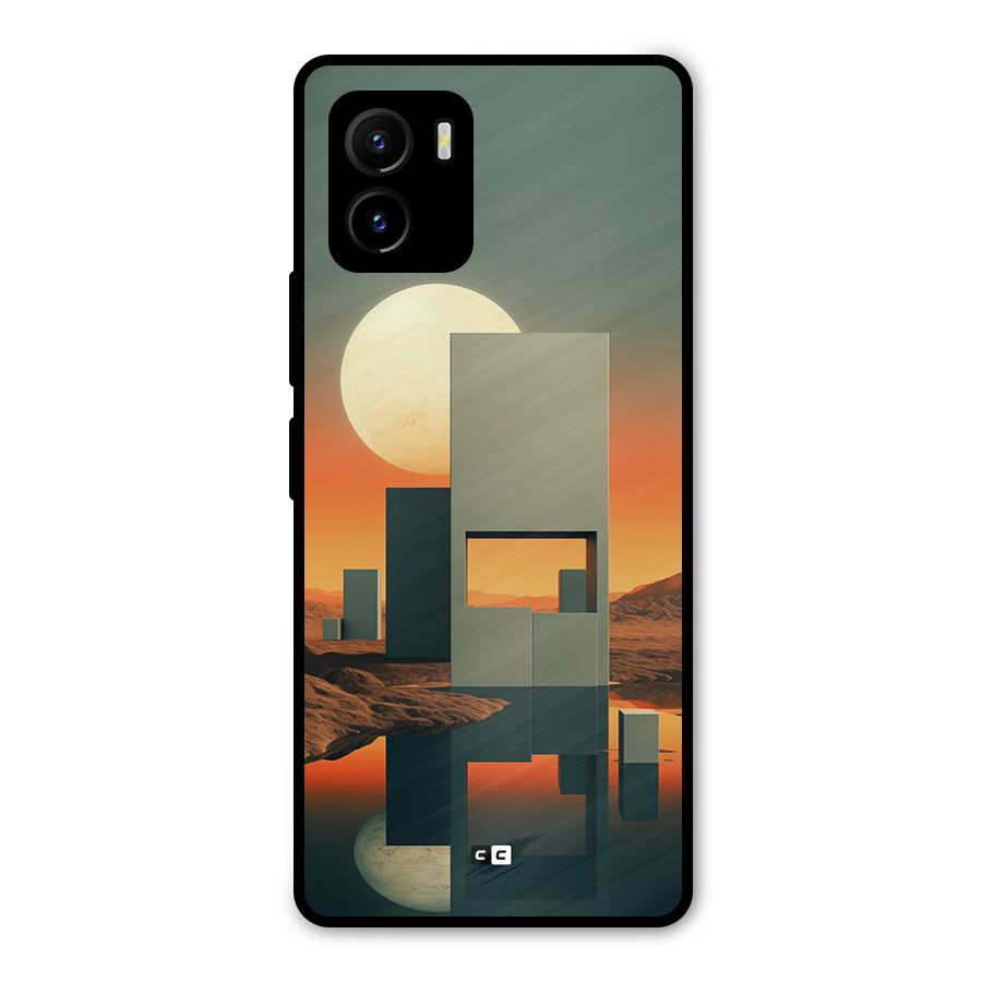 Geometric Sculpture Metal Back Case for Vivo Y15s