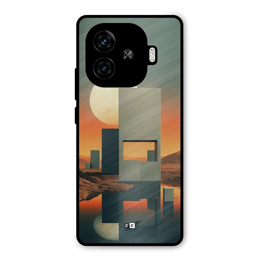 Geometric Sculpture Metal Back Case for iQOO Z9 Turbo