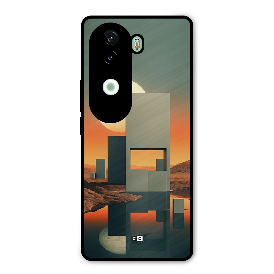 Geometric Sculpture Metal Back Case for iQOO Z9s