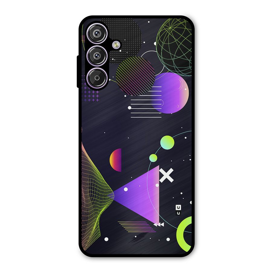 Geometrical Wireframe Metal Back Case for Galaxy M15