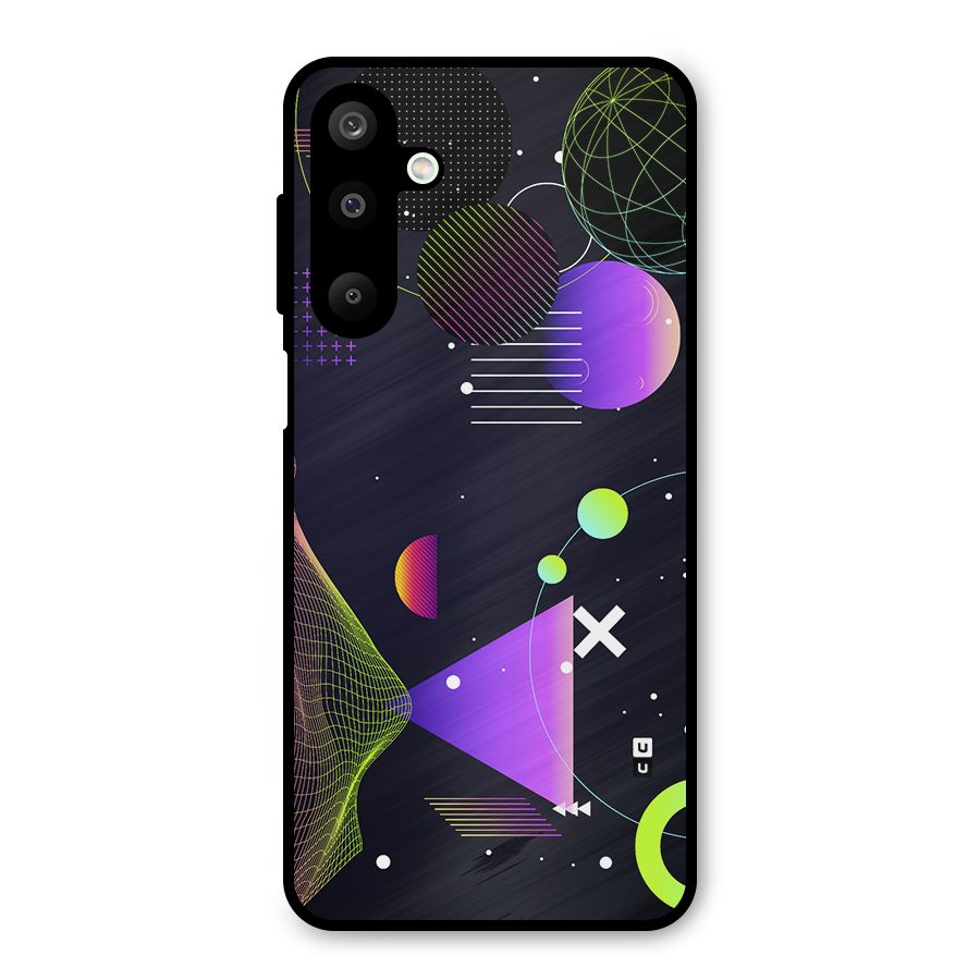 Geometrical Wireframe Metal Back Case for Galaxy M16