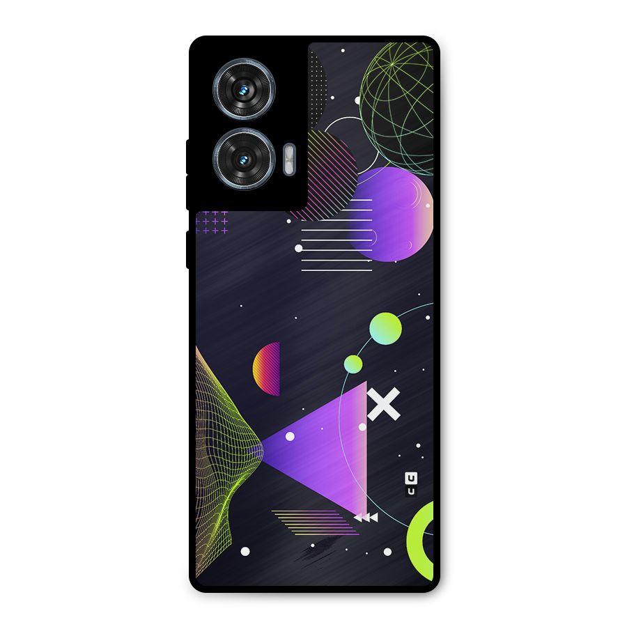 Geometrical Wireframe Metal Back Case for Motorola Edge 50 Fusion