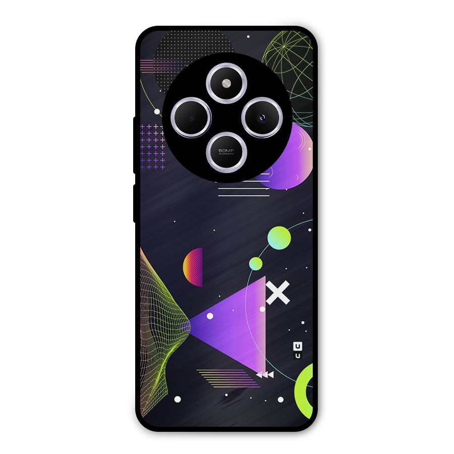 Geometrical Wireframe Metal Back Case for Poco C75 5G