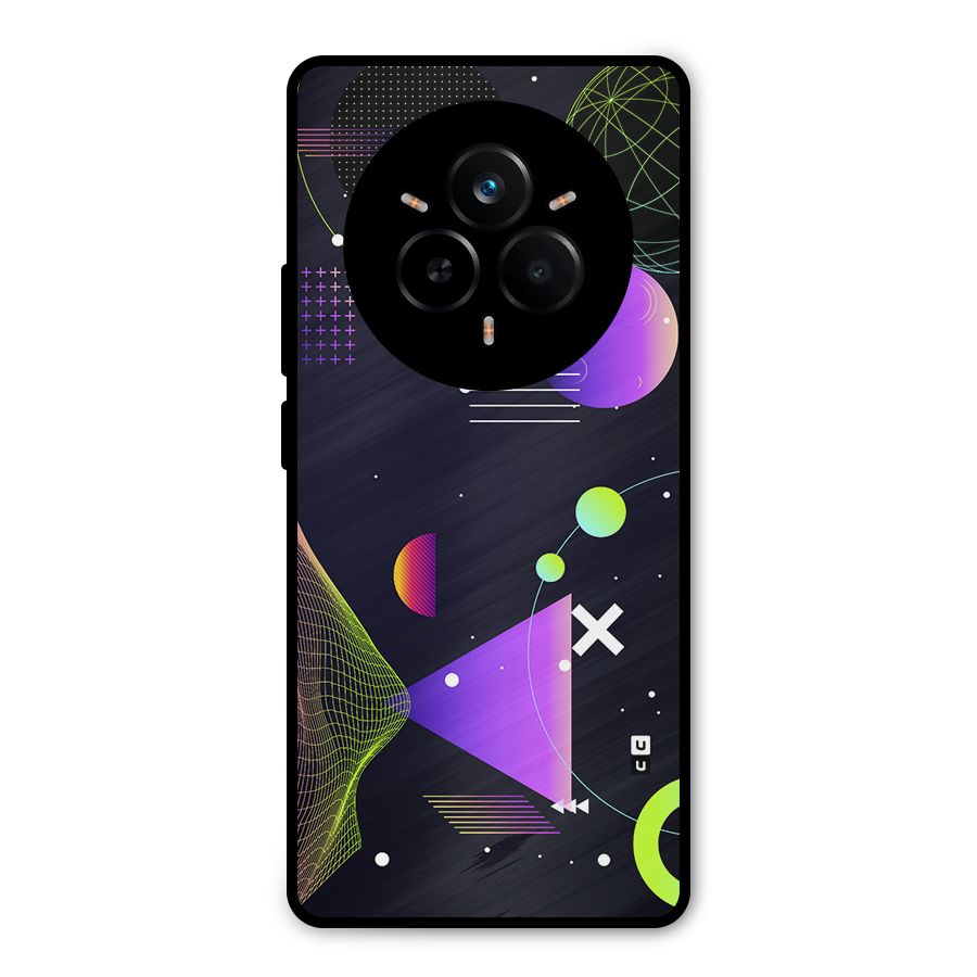 Geometrical Wireframe Metal Back Case for Realme 14 Pro