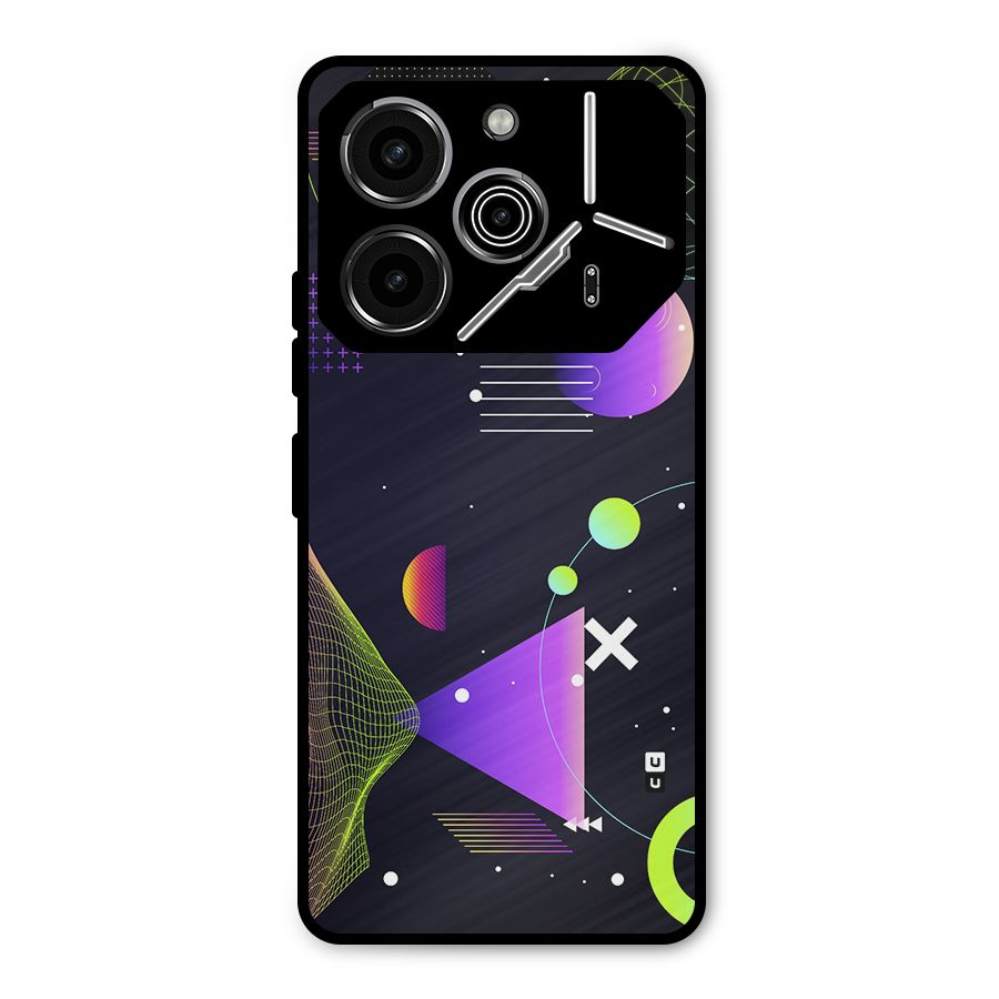 Geometrical Wireframe Metal Back Case for Tecno Pova 6 Pro