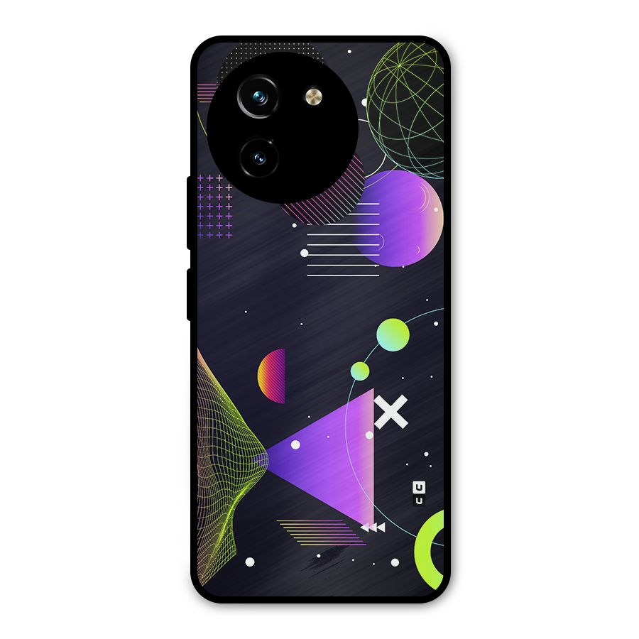 Geometrical Wireframe Metal Back Case for Vivo T3x