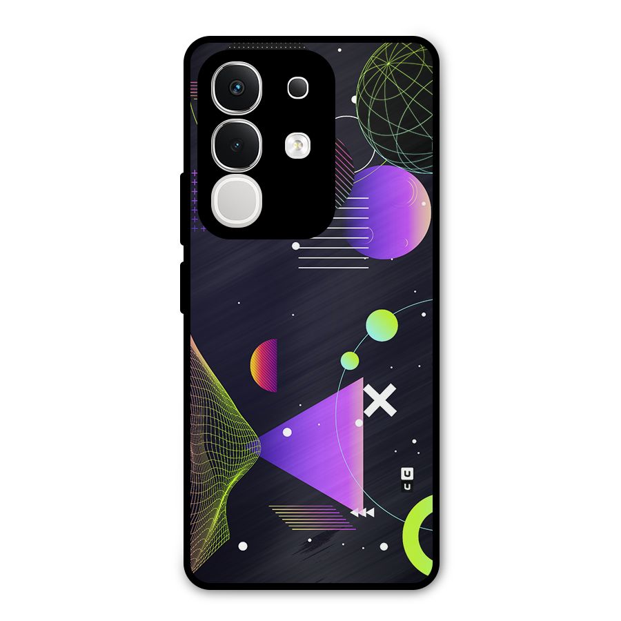 Geometrical Wireframe Metal Back Case for Vivo T4x