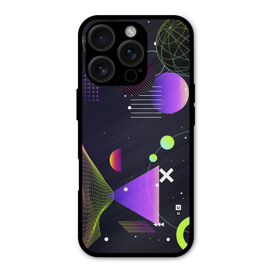 Geometrical Wireframe Metal Back Case for iPhone 16 Pro