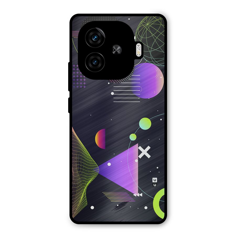 Geometrical Wireframe Metal Back Case for iQOO Z9 Turbo