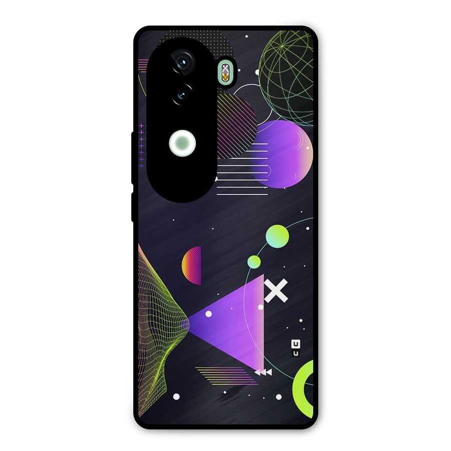 Geometrical Wireframe Metal Back Case for iQOO Z9s