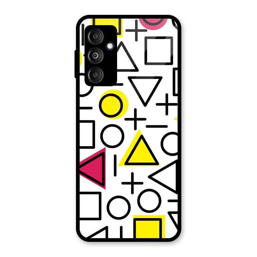 Geometry Pattern Glass Back Case for Galaxy M14 5G