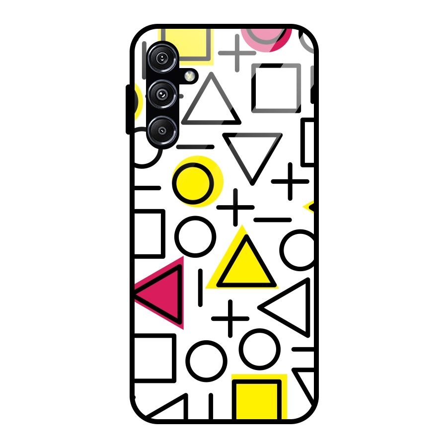 Geometry Pattern Glass Back Case for Galaxy M34 5G
