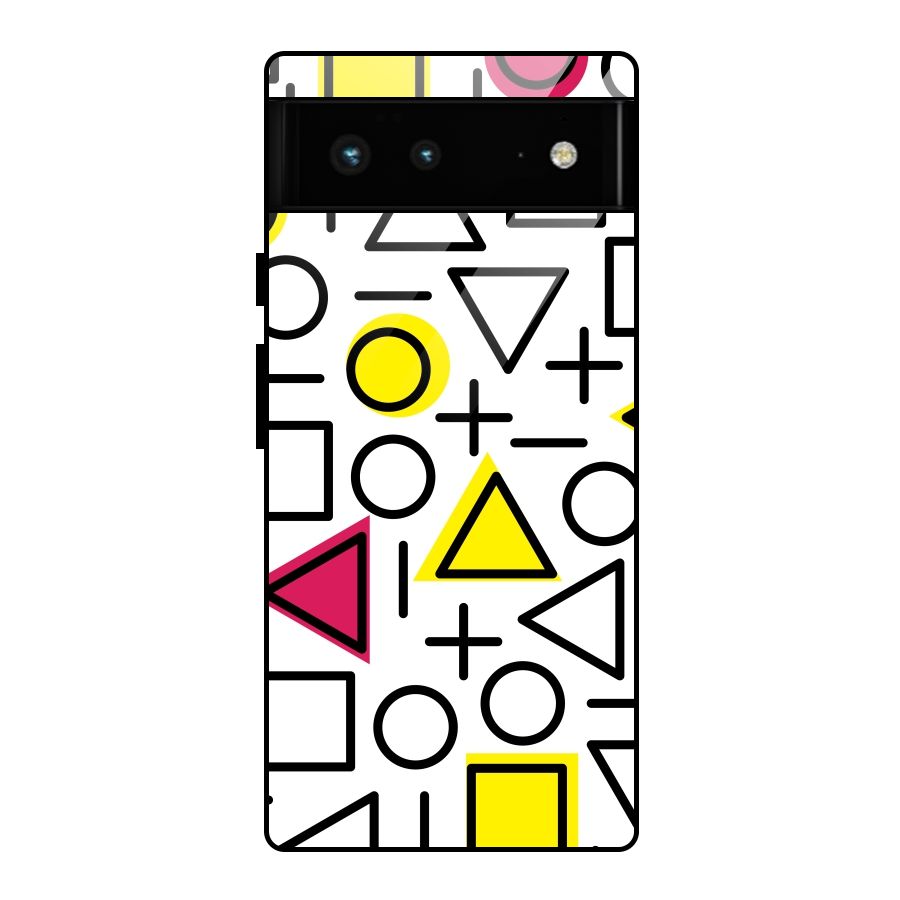 Geometry Pattern Glass Back Case for Google Pixel 6
