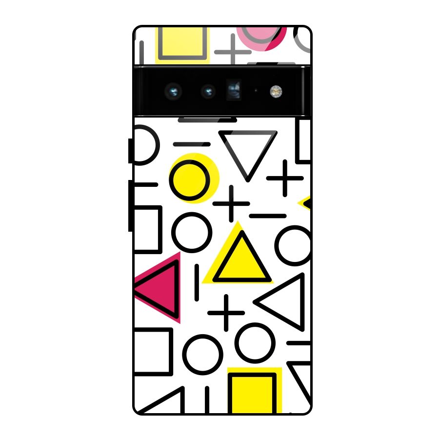 Geometry Pattern Glass Back Case for Google Pixel 6 Pro