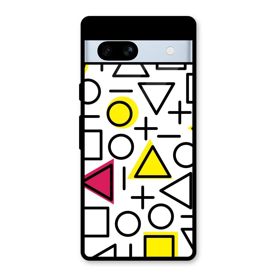 Geometry Pattern Glass Back Case for Google Pixel 7a