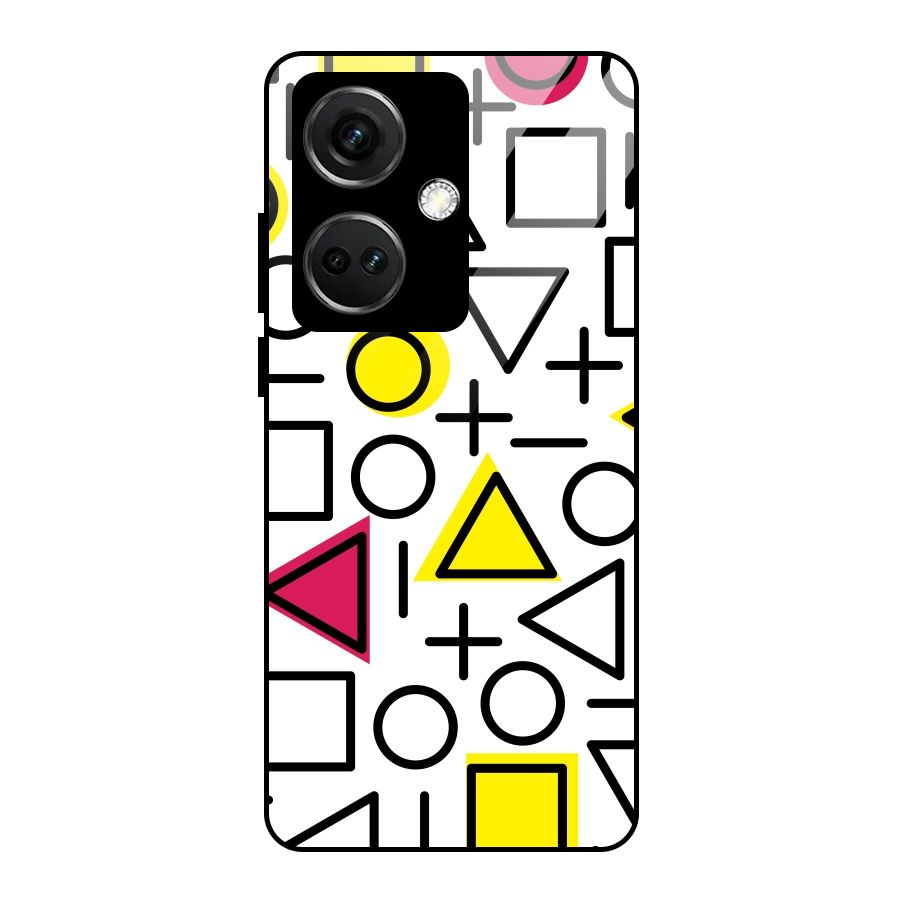 Geometry Pattern Glass Back Case for OnePlus Nord CE 3 5G
