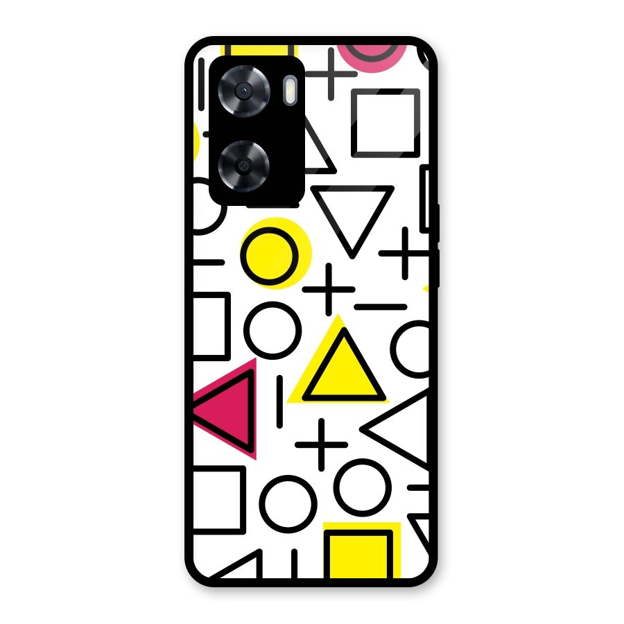 Geometry Pattern Glass Back Case for OnePlus Nord N20 SE