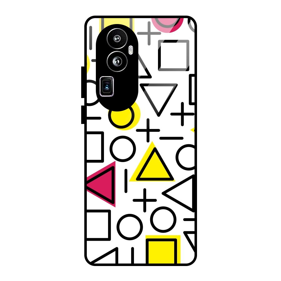 Geometry Pattern Glass Back Case for Oppo Reno10 Pro Plus