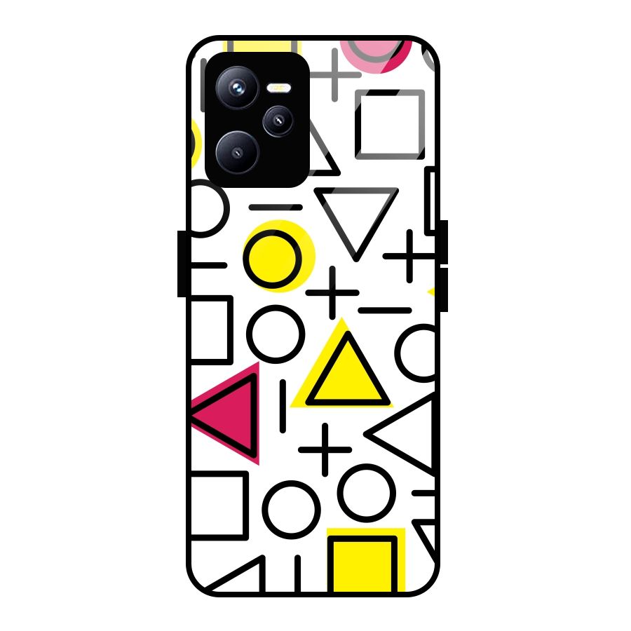 Geometry Pattern Glass Back Case for Realme C35