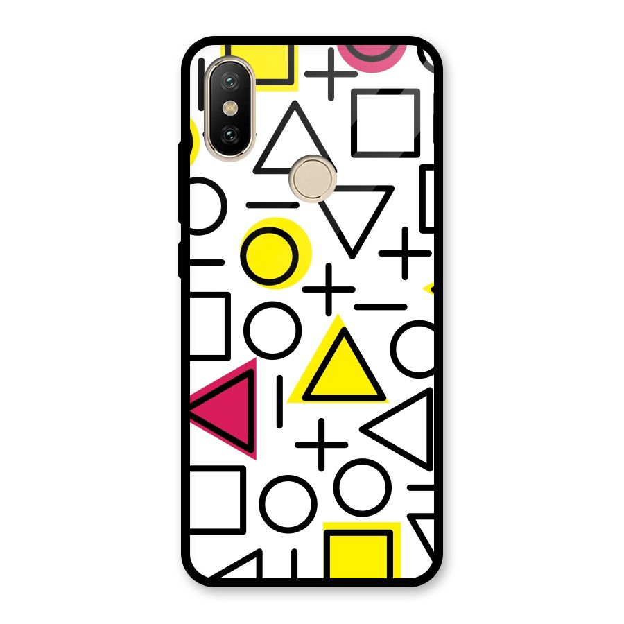 Geometry Pattern Glass Back Case for Redmi A1