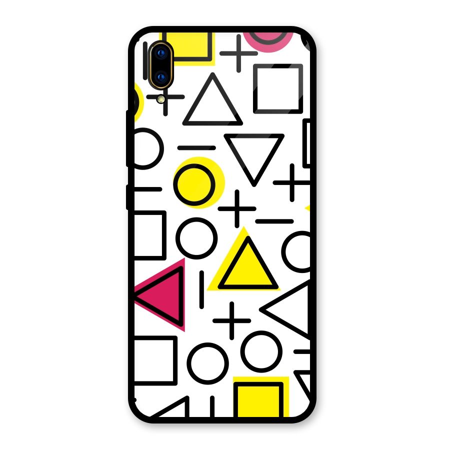 Geometry Pattern Glass Back Case for Vivo V11 Pro
