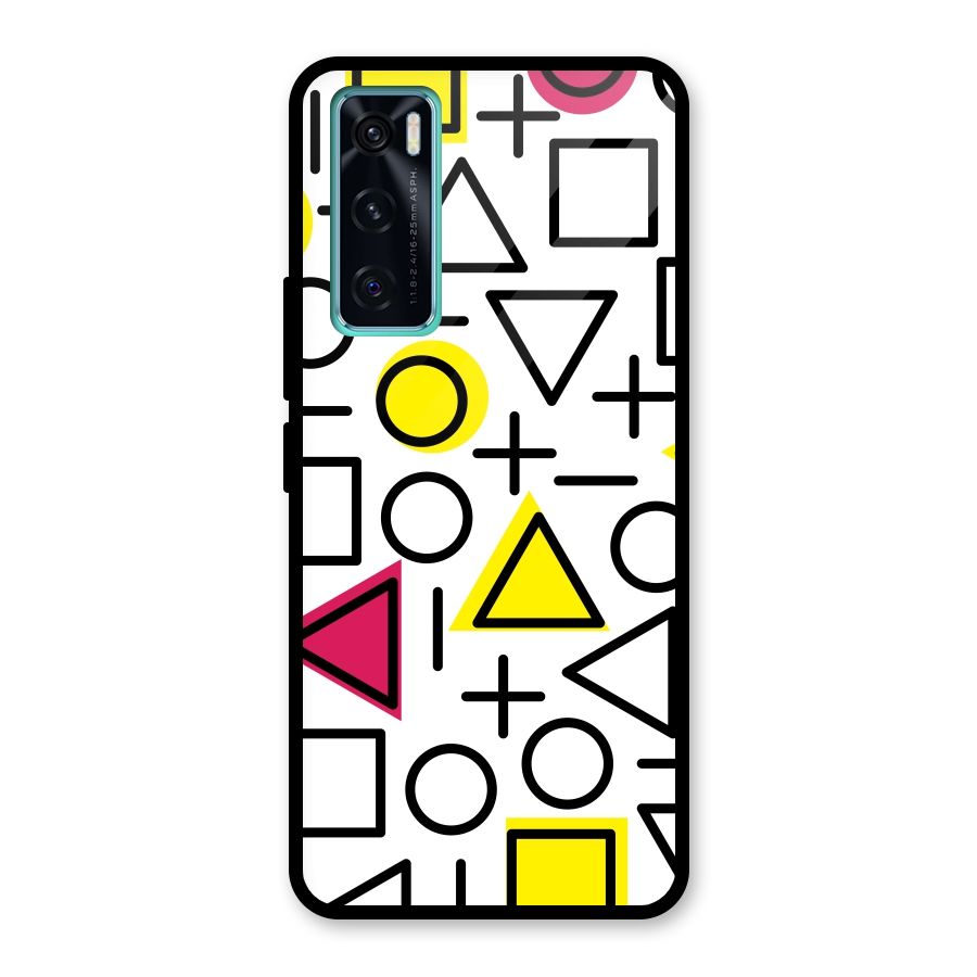 Geometry Pattern Glass Back Case for Vivo V20 SE