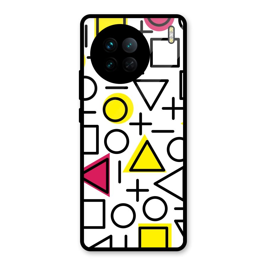 Geometry Pattern Glass Back Case for Vivo X90