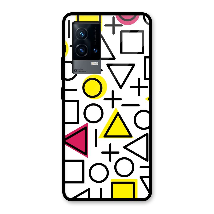 Geometry Pattern Glass Back Case for iQOO 9 5G