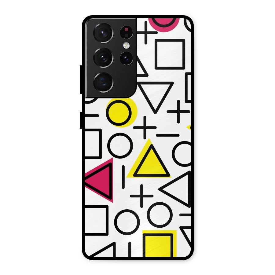 Geometry Pattern Metal Back Case for Galaxy S21 Ultra 5G