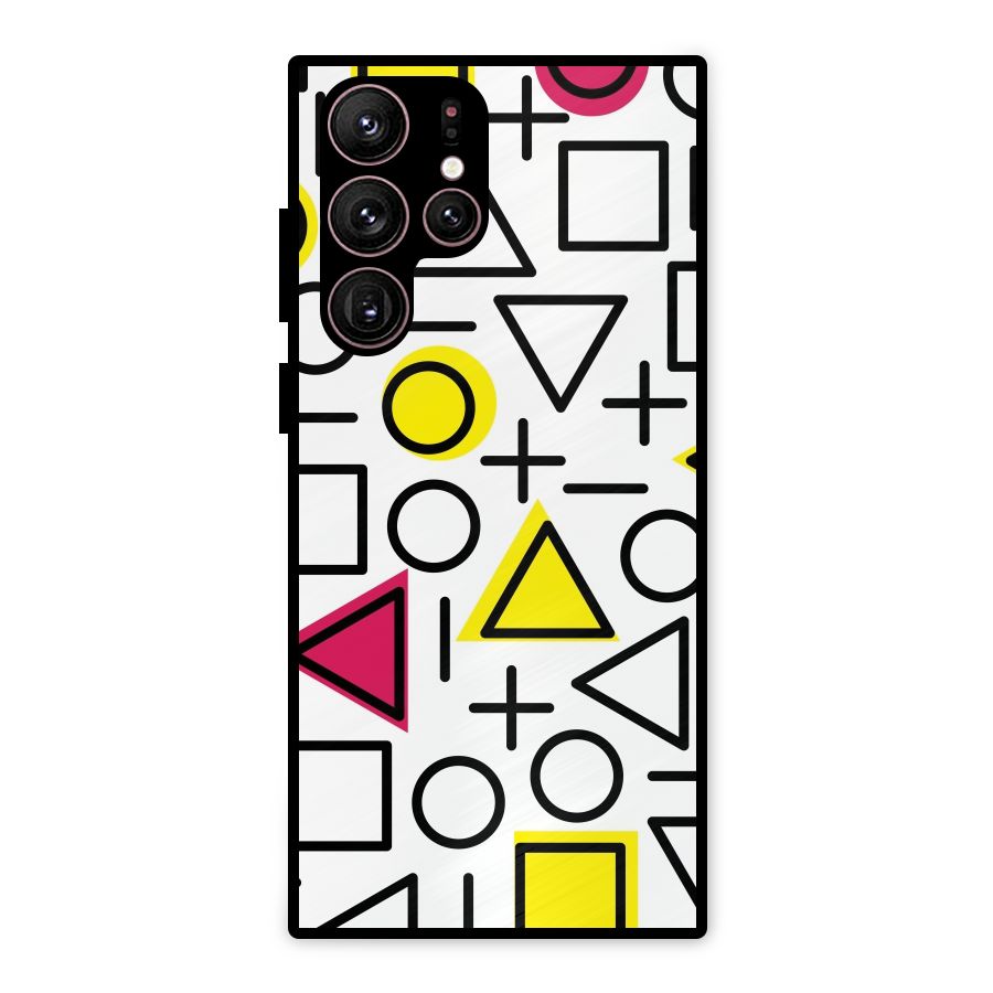 Geometry Pattern Metal Back Case for Galaxy S22 Ultra 5G