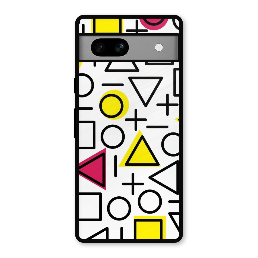 Geometry Pattern Metal Back Case for Google Pixel 7a