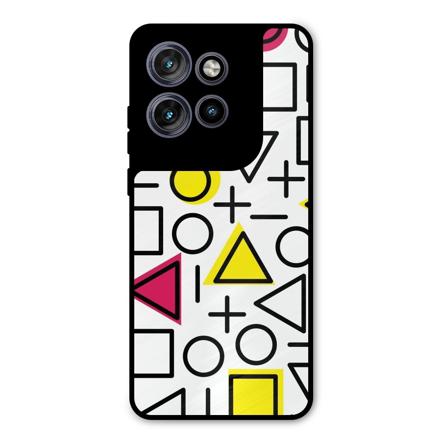 Geometry Pattern Metal Back Case for Motorola Edge 50 Neo