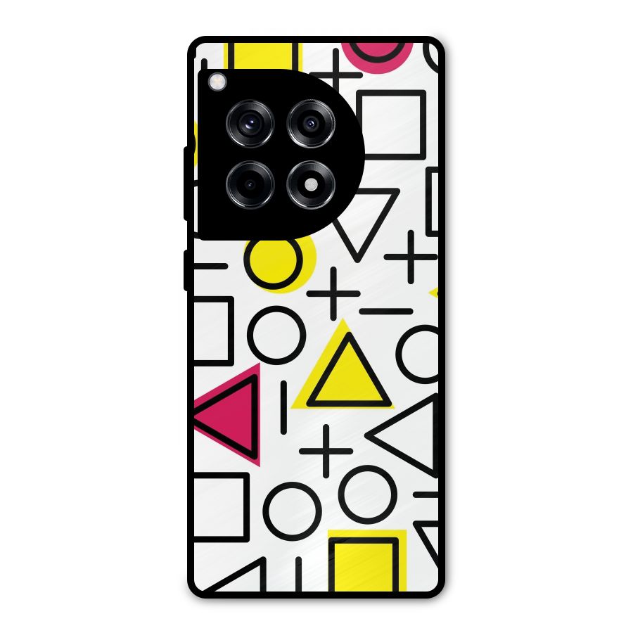 Geometry Pattern Metal Back Case for OnePlus 12R
