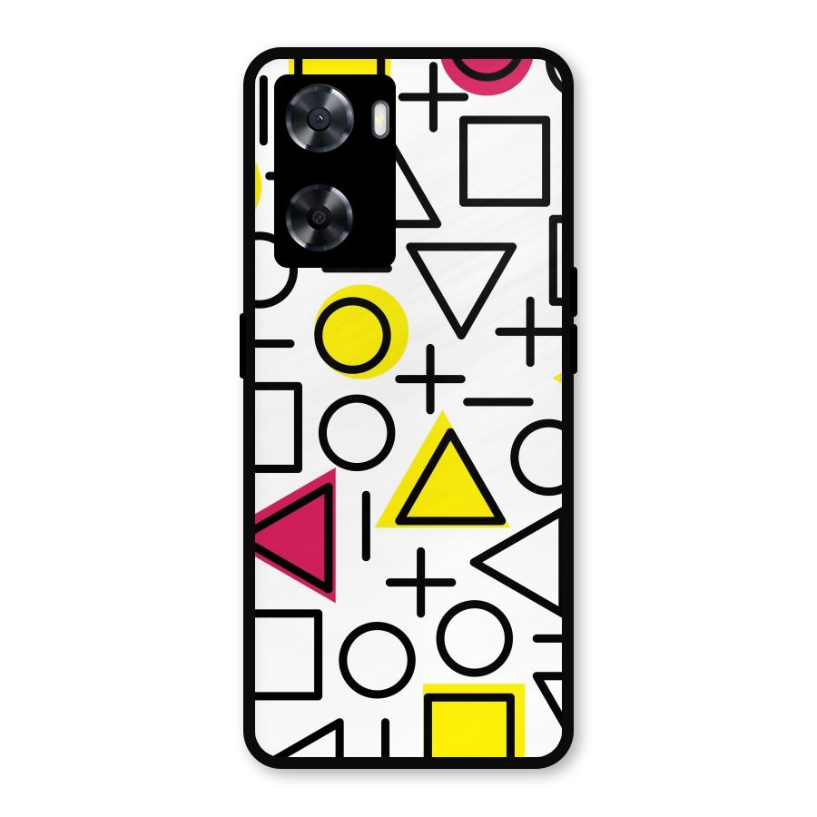Geometry Pattern Metal Back Case for Oppo A57 2022
