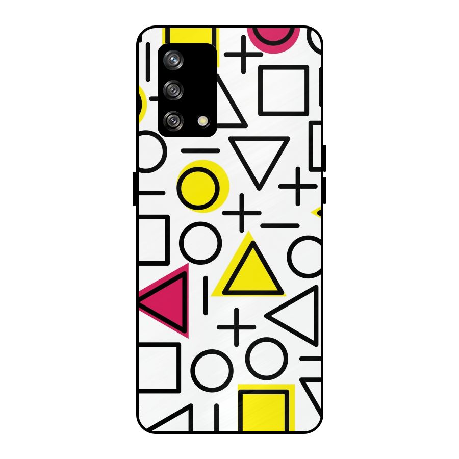 Geometry Pattern Metal Back Case for Oppo F19