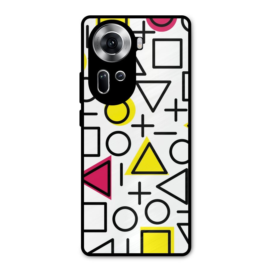 Geometry Pattern Metal Back Case for Oppo Reno11 5G