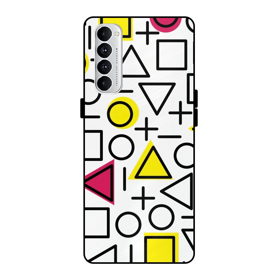 Geometry Pattern Metal Back Case for Oppo Reno4 Pro