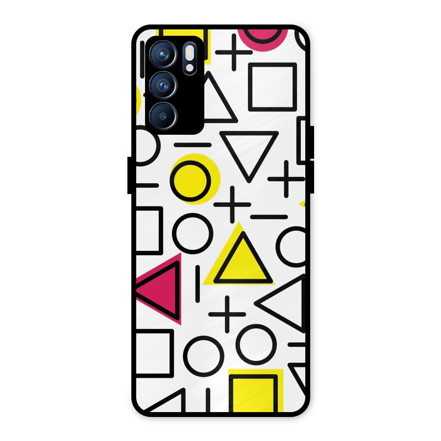 Geometry Pattern Metal Back Case for Oppo Reno6 5G