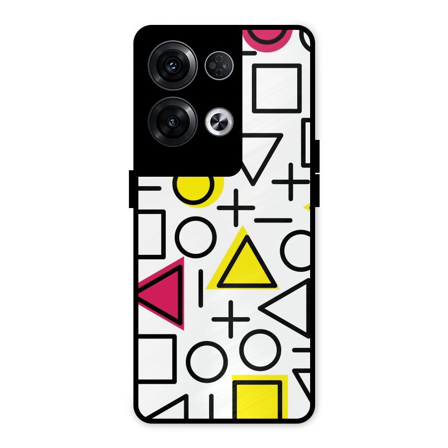 Geometry Pattern Metal Back Case for Oppo Reno8 Pro 5G