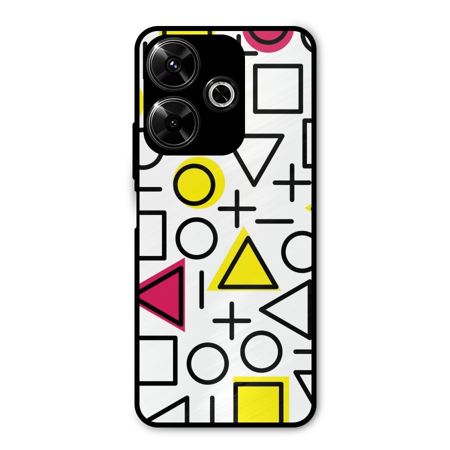 Geometry Pattern Metal Back Case for Poco M6 Plus