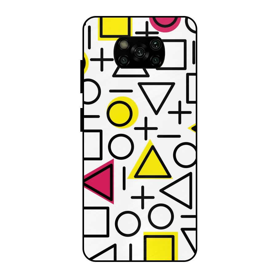 Geometry Pattern Metal Back Case for Poco X3