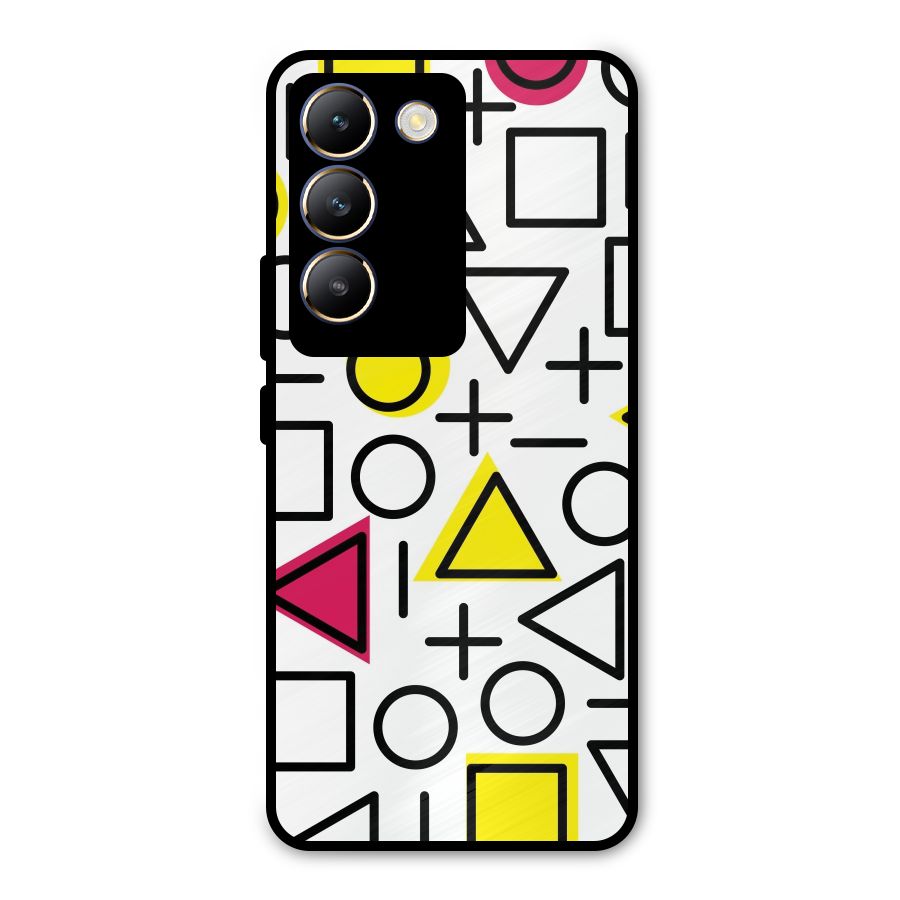 Geometry Pattern Metal Back Case for Vivo T3 5G