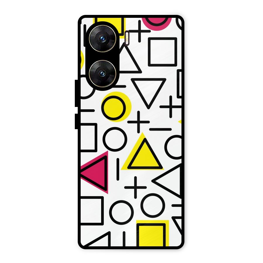 Geometry Pattern Metal Back Case for Vivo V29e