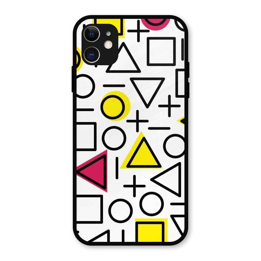 Geometry Pattern Metal Back Case for iPhone 11