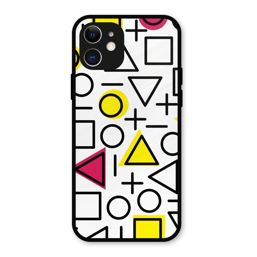 Geometry Pattern Metal Back Case for iPhone 12