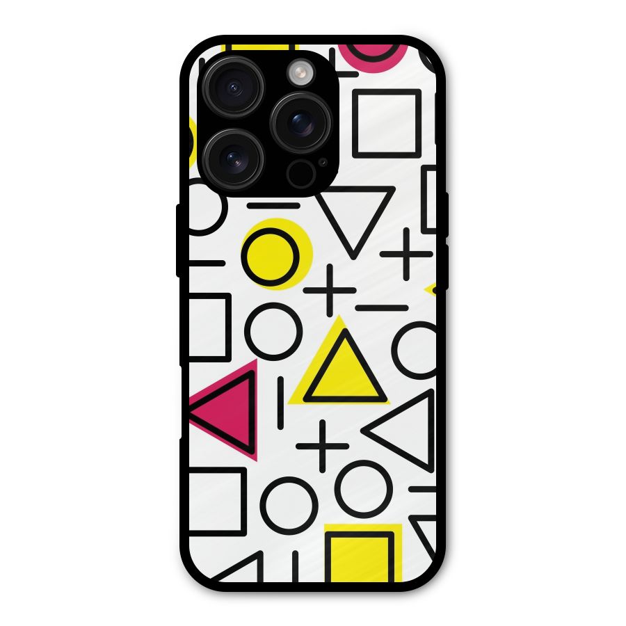 Geometry Pattern Metal Back Case for iPhone 16 Pro