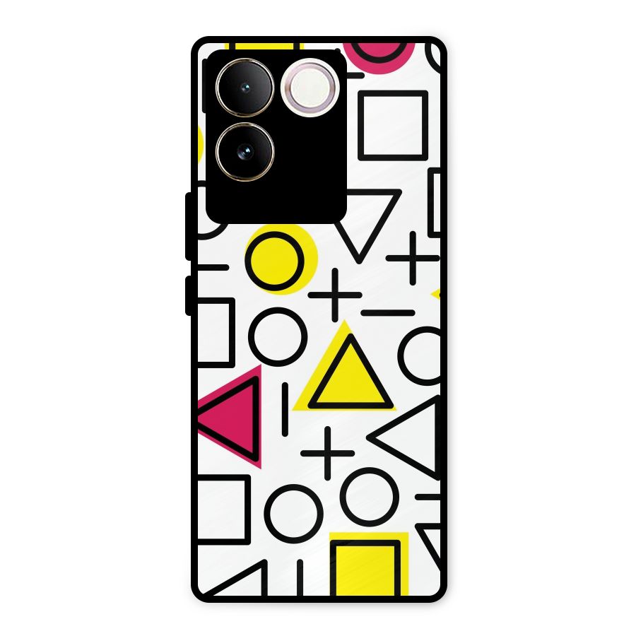 Geometry Pattern Metal Back Case for iQOO Z7 Pro