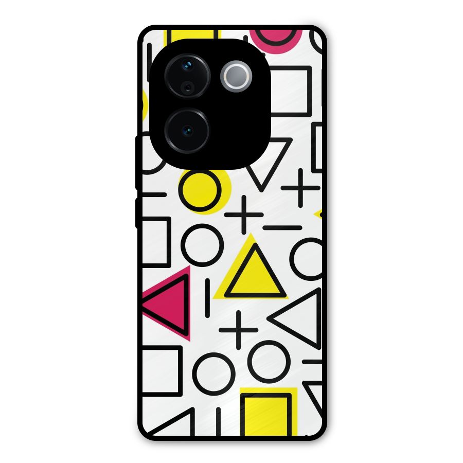 Geometry Pattern Metal Back Case for iQOO Z9s Pro