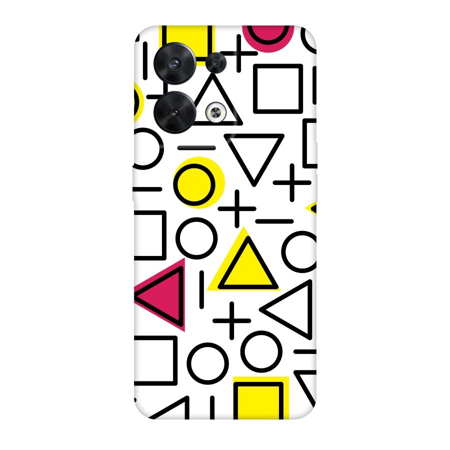Geometry Pattern Original Polycarbonate Back Case for Oppo Reno8 5G