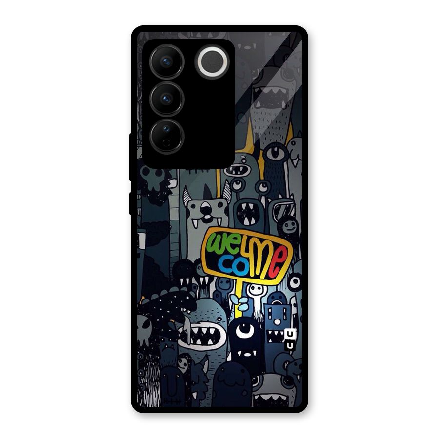 Ghost Welcome Glass Back Case for Vivo V27 Pro